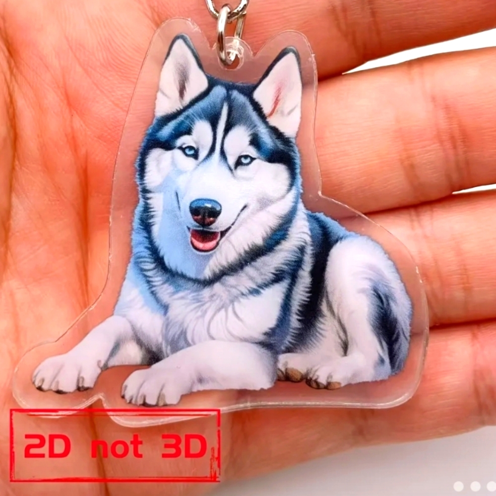 NEW! 2D Acrylic Siberian Husky Keychain/Bag 👜🎒 Charm Accessories ~ 🐕 🐾